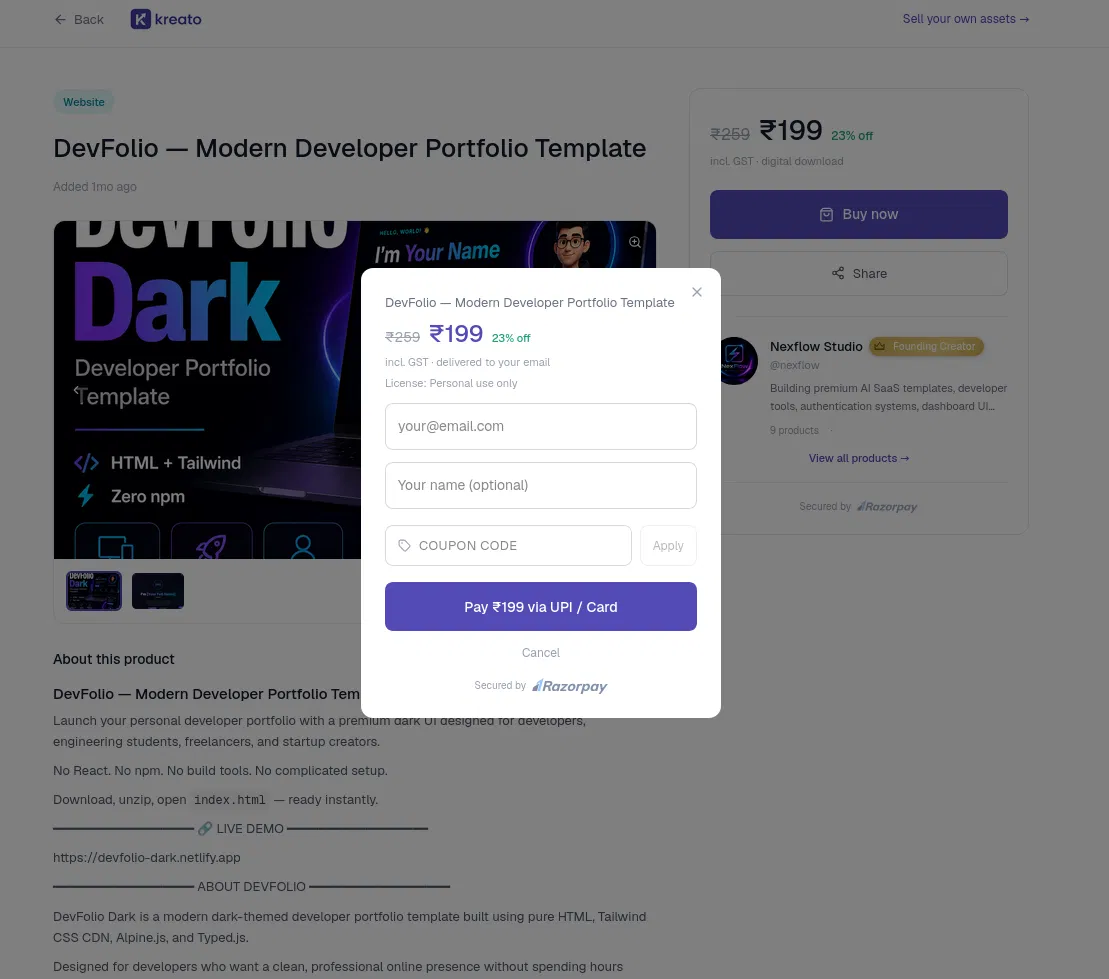 Get paid via UPI